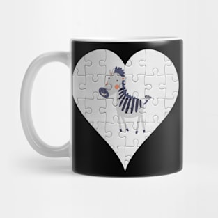 Jigsaw  Zebra Heart Design - Wild Animal Zebra Mug